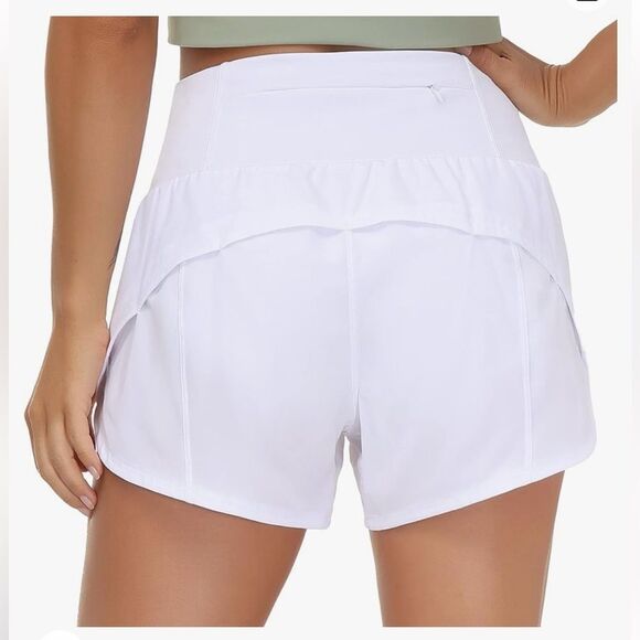 NWT THE GYM PEOPLE Womens High Waisted Running Quick Dry Athletic shorts Size L - Picture 2 of 8